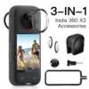 Insta360 X3 Lens Cap Protector + Protection Frame + Lens Guards for Insta 360 X3 Camera Protector Set Anti-scratch Accessories