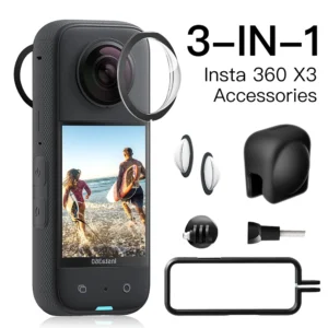 Insta360 X3 Lens Cap Protector + Protection Frame + Lens Guards for Insta 360 X3 Camera Protector Set Anti-scratch Accessories