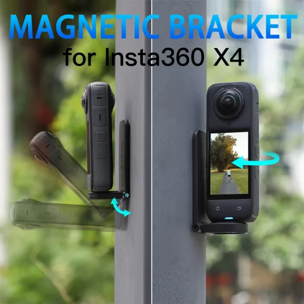Sunnylife Magnetic Bracket for Insta360 X4 Accessories Multifunctional Desktop Base for Insta 360 X4 Adjustable Bracket