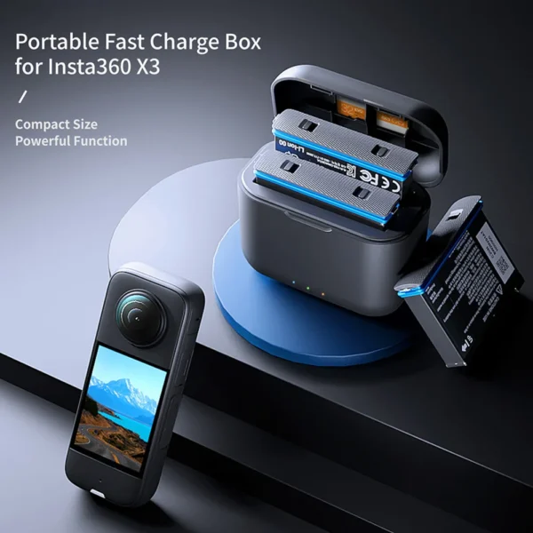For Insta360 Battery Fast Charger Hub 1800MAH Original Power Accessories For Insta 360 X2 X3 ONE Action Camera Charging Stand